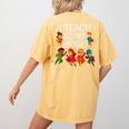 I Teach Super Heroes Teacher Women's Comfort Colors T-Shirt Back Print Mustard