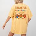 Teach Thanksgiving Teacher Thankful For My Preschool Turkeys Women's Comfort Colors T-Shirt Back Print Mustard Teach Thanksgiving Teacher Thankful For My Preschool Turkeys Women's Comfort Colors T-Shirt Back Print Mustard