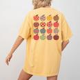 Teacher Apple Back To School Art For School Supplies Women's Comfort Colors T-Shirt Back Print Mustard Teacher Apple Back To School Art For School Supplies Women's Comfort Colors T-Shirt Back Print Mustard