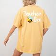 Teacher Bee Bumblebee Back To School Women's Comfort Colors T-Shirt Back Print Mustard Teacher Bee Bumblebee Back To School Women's Comfort Colors T-Shirt Back Print Mustard