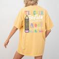 Teacher Besties Because Going Crazy Alone Is Not As Much Fun Women's Comfort Colors T-Shirt Back Print Mustard