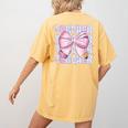 Teacher Bow Pencil Flowers Teacher Back To School Women's Comfort Colors T-Shirt Back Print Mustard