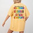 Teacher We Are Like a Box Of Crayons Back To School Women's Comfort Colors T-Shirt Back Print Mustard Teacher We Are Like a Box Of Crayons Back To School Women's Comfort Colors T-Shirt Back Print Mustard