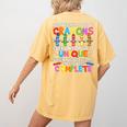 Teacher We Are Like a Box Of Crayons For Men Women Kids Women's Comfort Colors T-Shirt Back Print Mustard