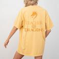 Teacher Of Dragons For Teachers Top Tee T-Shirt Women's Comfort Colors T-Shirt Back Print Mustard Teacher Of Dragons For Teachers Top Tee T-Shirt Women's Comfort Colors T-Shirt Back Print Mustard