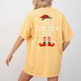 The Teacher Elf Christmas Family Matching Group Xmas Women's Comfort Colors T-Shirt Back Print Mustard The Teacher Elf Christmas Family Matching Group Xmas Women's Comfort Colors T-Shirt Back Print Mustard