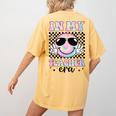 In My Teacher Era Groovy Tie Dye Back To School Cute Teacher Women's Comfort Colors T-Shirt Back Print Mustard