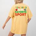 Teacher Is My Favorite Sport Teacher Teaching Lover Women's Comfort Colors T-Shirt Back Print Mustard Teacher Is My Favorite Sport Teacher Teaching Lover Women's Comfort Colors T-Shirt Back Print Mustard