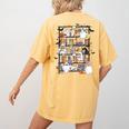 Teacher Library Ghost Reading Book Halloween Cat Women's Comfort Colors T-Shirt Back Print Mustard Teacher Library Ghost Reading Book Halloween Cat Women's Comfort Colors T-Shirt Back Print Mustard