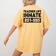 Teacher Life Jail Inmate Prisoner Halloween Costume Women's Comfort Colors T-Shirt Back Print Mustard