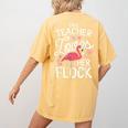 This Teacher Loves Her Flock Flamingo Teacher Class Women's Comfort Colors T-Shirt Back Print Mustard This Teacher Loves Her Flock Flamingo Teacher Class Women's Comfort Colors T-Shirt Back Print Mustard