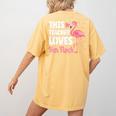 This Teacher Loves Her Flock Teaching Flamingo Girl Women's Comfort Colors T-Shirt Back Print Mustard This Teacher Loves Her Flock Teaching Flamingo Girl Women's Comfort Colors T-Shirt Back Print Mustard