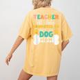 Teacher Off Duty Promoted To Stay At Home Dog Mom Teachers Women's Comfort Colors T-Shirt Back Print Mustard Teacher Off Duty Promoted To Stay At Home Dog Mom Teachers Women's Comfort Colors T-Shirt Back Print Mustard