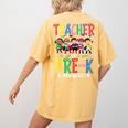 Teacher Of Pre K Superheroes Teacher New School Year Men Women Women's Comfort Colors T-Shirt Back Print Mustard