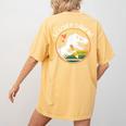 Teacher-Saurus Dinosaur Teacher Design T-Rex Design Women's Comfort Colors T-Shirt Back Print Mustard