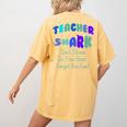 Teacher Shark Don't Stress Do Your Best Forget The Rest Women's Comfort Colors T-Shirt Back Print Mustard