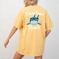 Teacher Shark Teacher For Men Women Women's Comfort Colors T-Shirt Back Print Mustard