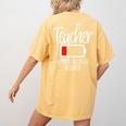 Teacher Summer Recharge Required Last Day School Women Women's Comfort Colors T-Shirt Back Print Mustard