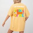 My Teacher Survived 100 Days Of Me 100th Day Of School Kids Women's Comfort Colors T-Shirt Back Print Mustard