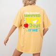 My Teacher Survived 100 Days Of Me Women's Comfort Colors T-Shirt Back Print Mustard My Teacher Survived 100 Days Of Me Women's Comfort Colors T-Shirt Back Print Mustard
