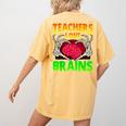Teacher Teachers Love Brains Skeleton Hand Heart Halloween Women's Comfort Colors T-Shirt Back Print Mustard Teacher Teachers Love Brains Skeleton Hand Heart Halloween Women's Comfort Colors T-Shirt Back Print Mustard