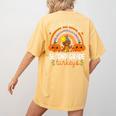 Teacher Thanksgiving Thankful For My Second Grade Turkeys Women's Comfort Colors T-Shirt Back Print Mustard