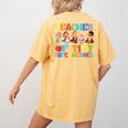 Teacher Of Tiny Superheroes Teach 100th Day Of School Women's Comfort Colors T-Shirt Back Print Mustard Teacher Of Tiny Superheroes Teach 100th Day Of School Women's Comfort Colors T-Shirt Back Print Mustard