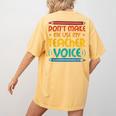 Teacher Voice Teacherlife Primary School Teacher Women's Comfort Colors T-Shirt Back Print Mustard