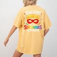 Teachers Are Just Superheroes In Disguise Fun Back To School Women's Comfort Colors T-Shirt Back Print Mustard Teachers Are Just Superheroes In Disguise Fun Back To School Women's Comfort Colors T-Shirt Back Print Mustard