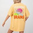 Teachers Love Brains Halloween 2025 Skeleton Costume Women's Comfort Colors T-Shirt Back Print Mustard Teachers Love Brains Halloween 2025 Skeleton Costume Women's Comfort Colors T-Shirt Back Print Mustard