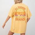 All Teachers Love Brains Halloween Teacher Women's Comfort Colors T-Shirt Back Print Mustard All Teachers Love Brains Halloween Teacher Women's Comfort Colors T-Shirt Back Print Mustard