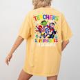 Teachers Are Superheroes Back To School Women's Comfort Colors T-Shirt Back Print Mustard Teachers Are Superheroes Back To School Women's Comfort Colors T-Shirt Back Print Mustard