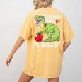 Teachersaurus Rex Dinosaur Like A Normal Teacher Saurus Women's Comfort Colors T-Shirt Back Print Mustard