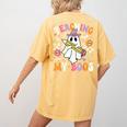 Teaching My Boos Ghost Teacher Cute Groovy Halloween Teacher Women's Comfort Colors T-Shirt Back Print Mustard Teaching My Boos Ghost Teacher Cute Groovy Halloween Teacher Women's Comfort Colors T-Shirt Back Print Mustard