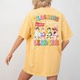 Teaching Future Leaders Groovy Teacher Back To School Women's Comfort Colors T-Shirt Back Print Mustard Teaching Future Leaders Groovy Teacher Back To School Women's Comfort Colors T-Shirt Back Print Mustard