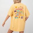 Teaching Kids About Jesus Is The Best Job Ever Bible Teacher Women's Comfort Colors T-Shirt Back Print Mustard Teaching Kids About Jesus Is The Best Job Ever Bible Teacher Women's Comfort Colors T-Shirt Back Print Mustard