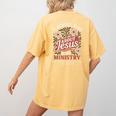 Teaching Kids About Jesus Is My Ministry Christian Teacher Women's Comfort Colors T-Shirt Back Print Mustard Teaching Kids About Jesus Is My Ministry Christian Teacher Women's Comfort Colors T-Shirt Back Print Mustard
