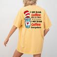 Teaching I Will Drink Coffee Here Or There Teacher Women's Comfort Colors T-Shirt Back Print Mustard Teaching I Will Drink Coffee Here Or There Teacher Women's Comfort Colors T-Shirt Back Print Mustard