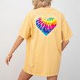 Teaching Is a Work Of Heart Tie Dye Hippie For Teacher For Men Women Girls Kids Women's Comfort Colors T-Shirt Back Print Mustard