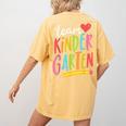 Team Kindergarten Teacher Student Back To School Women's Comfort Colors T-Shirt Back Print Mustard