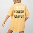 Team School Nurse Camo Teacher Student Back To School For Men Women Women's Comfort Colors T-Shirt Back Print Mustard