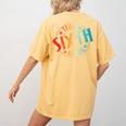 Team Sixth Grade Teacher Student Back To School 6th Grade Women's Comfort Colors T-Shirt Back Print Mustard
