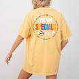 TEAM Specials Teacher TRIBE Squad Back To Primary School Women's Comfort Colors T-Shirt Back Print Mustard TEAM Specials Teacher TRIBE Squad Back To Primary School Women's Comfort Colors T-Shirt Back Print Mustard