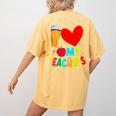 Teens Graduation I Heart My Teachers I Love My Teachers Women's Comfort Colors T-Shirt Back Print Mustard