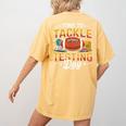 Test Day State Football Tackle Testing Day Sports Teacher Women's Comfort Colors T-Shirt Back Print Mustard
