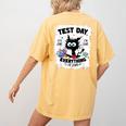 Test Day Stressed Cat Teacher Student Kids Testing Day Women's Comfort Colors T-Shirt Back Print Mustard Test Day Stressed Cat Teacher Student Kids Testing Day Women's Comfort Colors T-Shirt Back Print Mustard