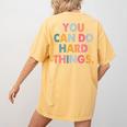 Test Day Teacher You Can Do Hard Things Women Kids Women's Comfort Colors T-Shirt Back Print Mustard