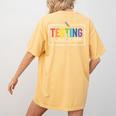 Testing Mode On Testing Day Motivational Teacher Kids Women's Comfort Colors T-Shirt Back Print Mustard Testing Mode On Testing Day Motivational Teacher Kids Women's Comfort Colors T-Shirt Back Print Mustard
