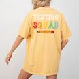 Testing Squad Costume Test Day Teacher Student School Women's Comfort Colors T-Shirt Back Print Mustard Testing Squad Costume Test Day Teacher Student School Women's Comfort Colors T-Shirt Back Print Mustard