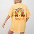 Thankful For My 5th Grade Turkeys Thanksgiving Teacher Women's Comfort Colors T-Shirt Back Print Mustard Thankful For My 5th Grade Turkeys Thanksgiving Teacher Women's Comfort Colors T-Shirt Back Print Mustard